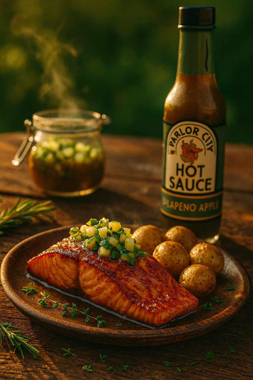 Maple-Glazed Salmon with Jalapeño Apple Relish